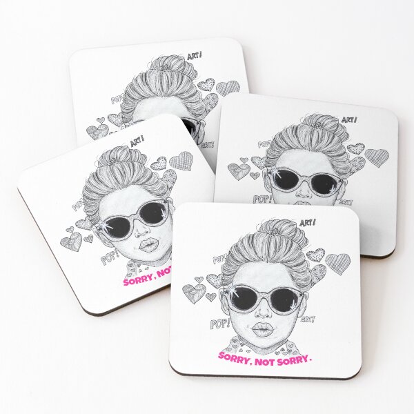 Item preview, Sorry Not Sorry Cute Pop Art Girl - Hand Drawn Graphite Illustration designed and sold by alilu-art .