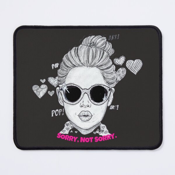 Item preview, Sorry Not Sorry Cute Pop Art Girl - Hand Drawn Graphite Illustration designed and sold by alilu-art .