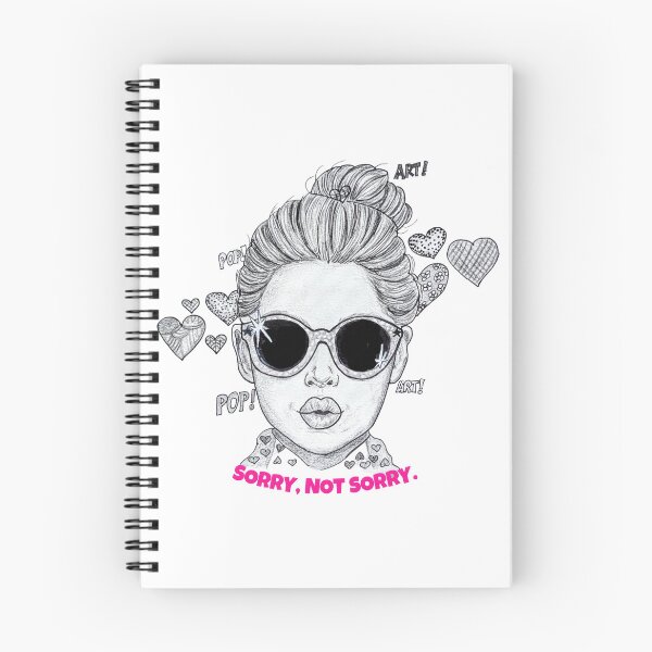 Item preview, Sorry Not Sorry Cute Pop Art Girl - Hand Drawn Graphite Illustration designed and sold by alilu-art .