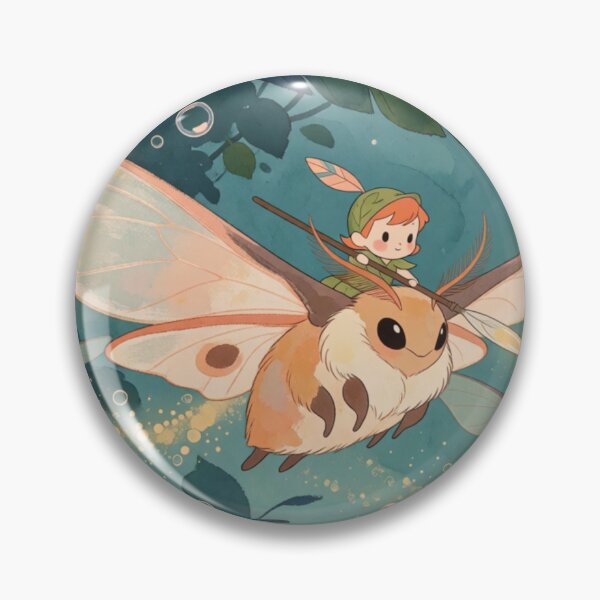 Item preview, Tiny Sprite Riding Moth in Forest Light designed and sold by SabaMirzique.