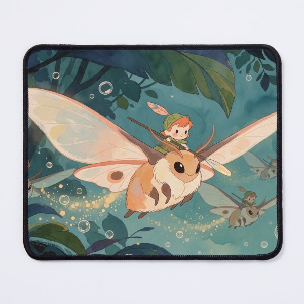 Item preview, Tiny Sprite Riding Moth in Forest Light designed and sold by SabaMirzique.