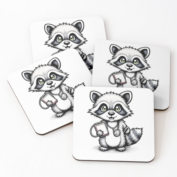 Item preview, Raccoon Paramedic Tattoo Flash designed and sold by Qubivibe.