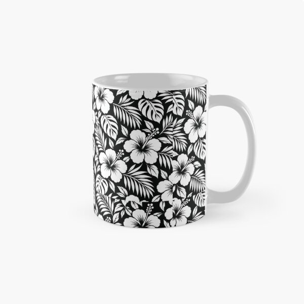 Item preview, Black & White Hibiscus – Medium Tropical Floral Pattern | +91BIRD designed and sold by Plus91BIRD.