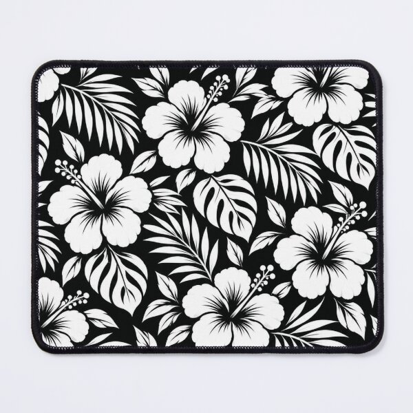 Item preview, Black & White Hibiscus – Medium Tropical Floral Pattern | +91BIRD designed and sold by Plus91BIRD.