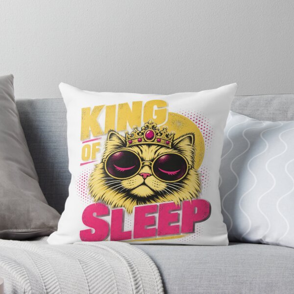Item preview, King of Sleep Cat Illustration designed and sold by moodboardzz.