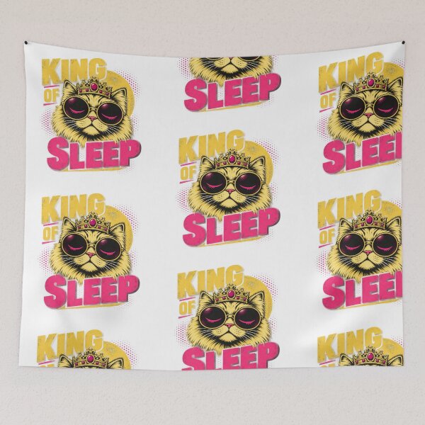Item preview, King of Sleep Cat Illustration designed and sold by moodboardzz.