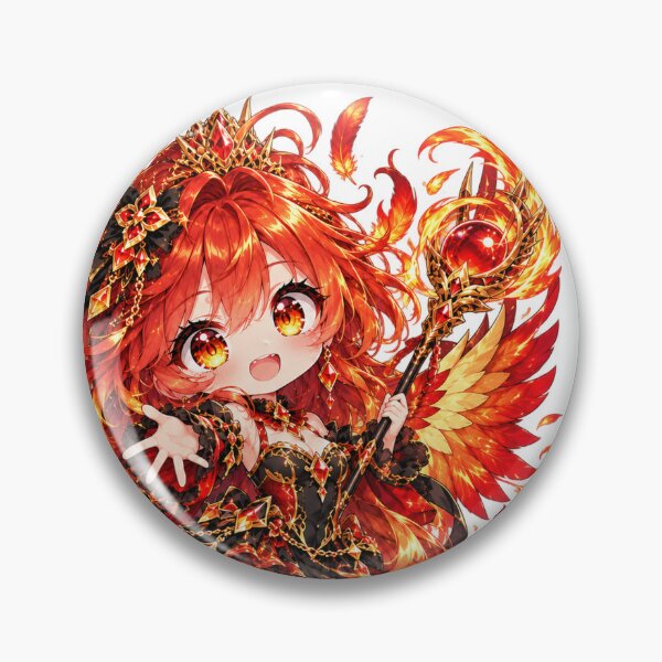 Item preview, Phoenix Flame Princess – Magical Chibi Fire Girl designed and sold by Kubbykat.