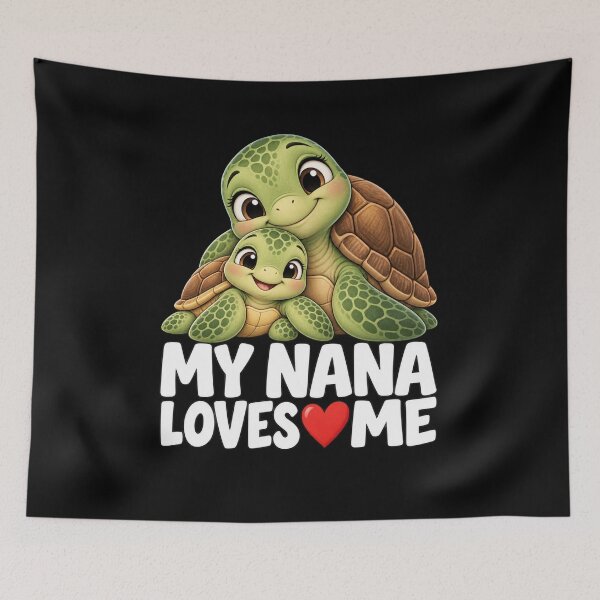 Item preview, My Nana Loves Me Kids Turtle T-Shirt – Funny Nana Gift, Grandchild Turtle Graphic Tee designed and sold by Trendably.