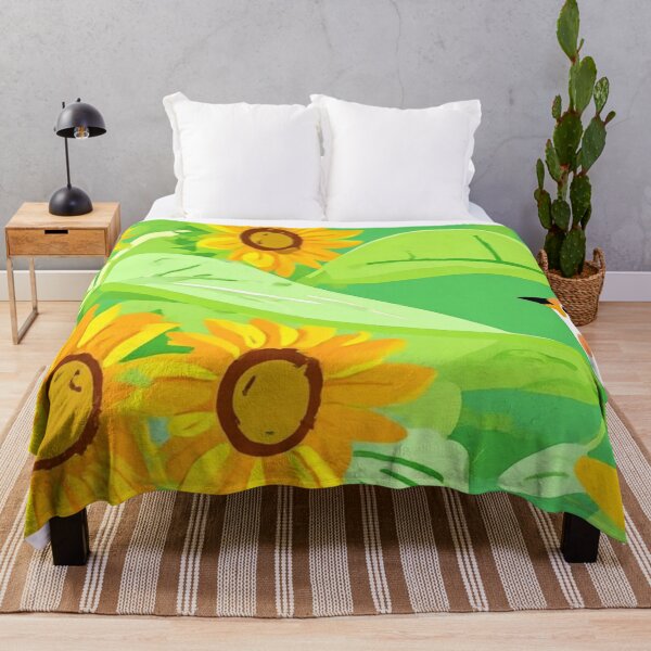 Item preview, Whimsical Sunflowers & Sparrows Garden Illustration designed and sold by BLUESKY11a.
