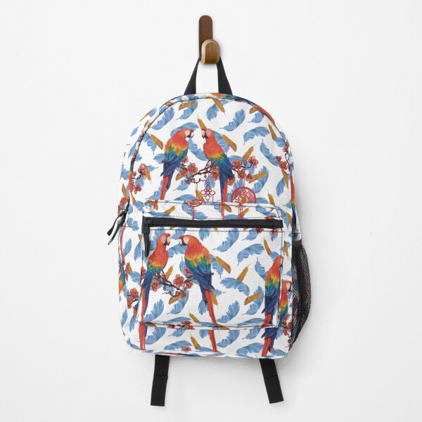 Item preview, Tropical Scarlet Macaws & Blue Feathers designed and sold by EWIKA By Ekawit.