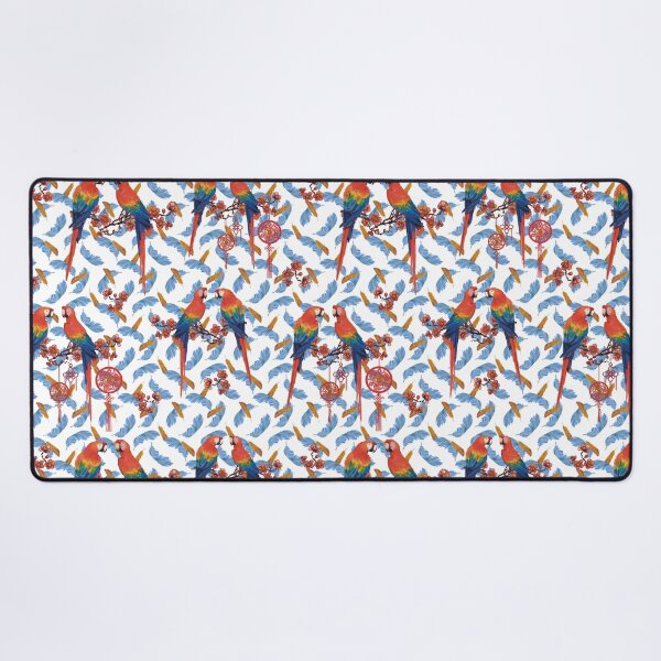 Item preview, Tropical Scarlet Macaws & Blue Feathers designed and sold by EWIKA By Ekawit.