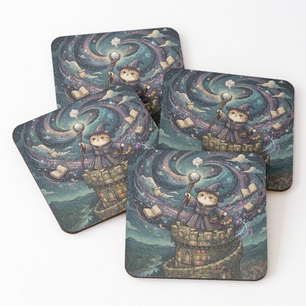 Item preview, Mystical Wizard Cat in Space designed and sold by Iampoji.