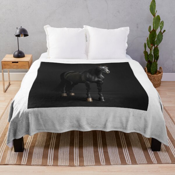 Item preview, The Gilded Equine: Black Horse with Star and Golden Shoes" designed and sold by PrintWavePro.