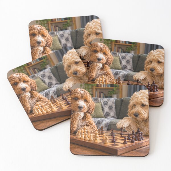 Item preview, Cockapoo Chess Match in a Cozy Living Room designed and sold by Paul Thompson Photography.