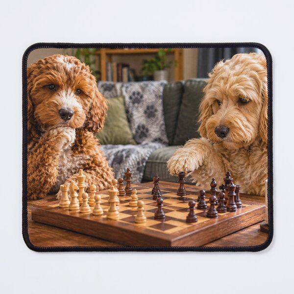 Item preview, Cockapoo Chess Match in a Cozy Living Room designed and sold by Paul Thompson Photography.
