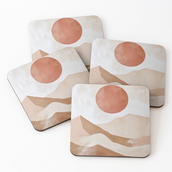 Item preview, Abstract Boho Desert Landscape – Neutral Tones & Terracotta Sun designed and sold by Artdavesalzburg.