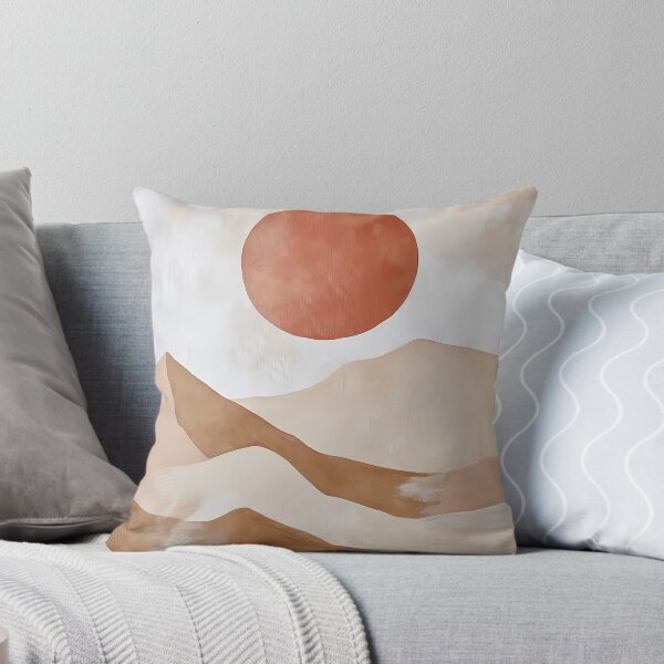 Item preview, Abstract Boho Desert Landscape – Neutral Tones & Terracotta Sun designed and sold by Artdavesalzburg.
