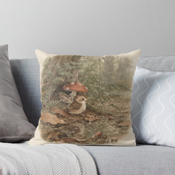 Item preview, Wren Sprite Sheltering Under a Toadstool in the Rain designed and sold by PictorialWhimsy.