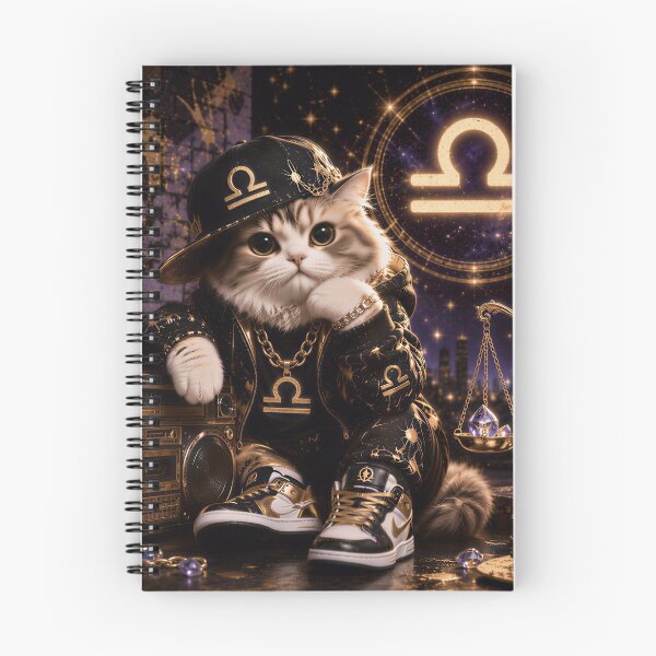 Item preview, Libra Cat Zodiac Gold Hip Hop Streetwear designed and sold by Soluna Studio.