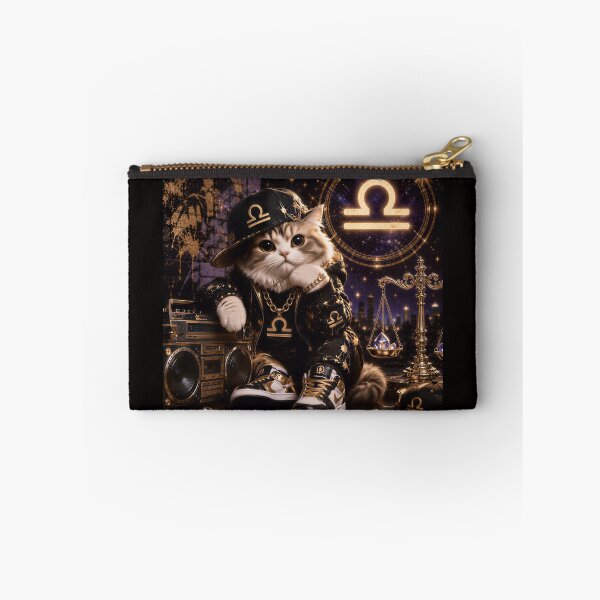 Item preview, Libra Cat Zodiac Gold Hip Hop Streetwear designed and sold by Soluna Studio.