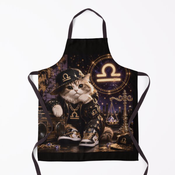 Item preview, Libra Cat Zodiac Gold Hip Hop Streetwear designed and sold by Soluna Studio.