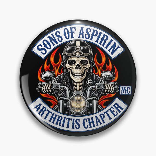 Item preview, Sons of Aspirin Motorcycle Club | Funny Biker Skeleton Skull Graphic Tee designed and sold by GarnerSupplyCo.