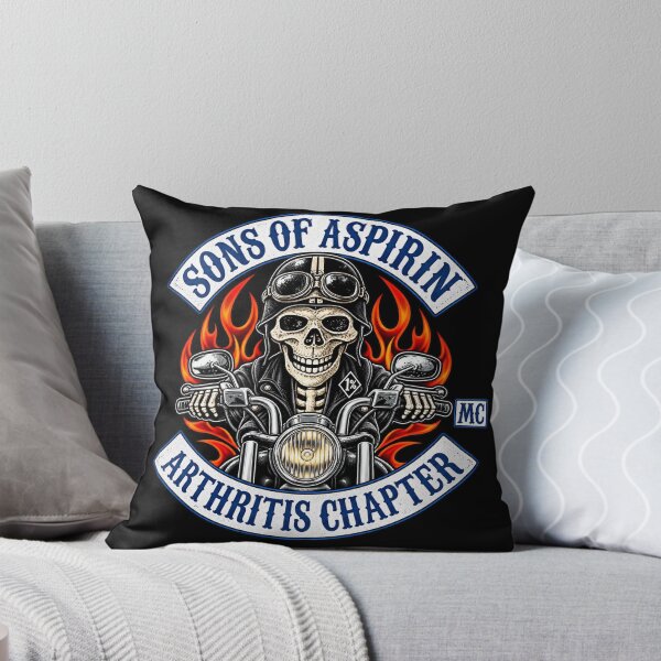 Item preview, Sons of Aspirin Motorcycle Club | Funny Biker Skeleton Skull Graphic Tee designed and sold by GarnerSupplyCo.