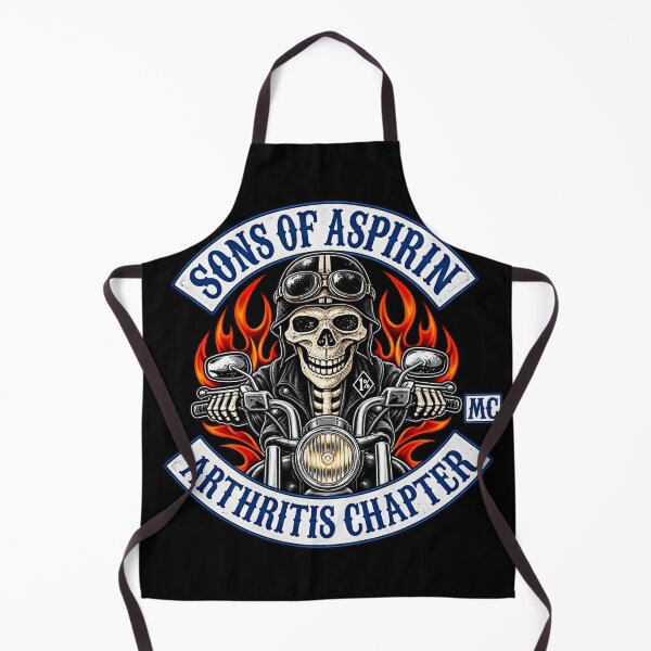 Item preview, Sons of Aspirin Motorcycle Club | Funny Biker Skeleton Skull Graphic Tee designed and sold by GarnerSupplyCo.