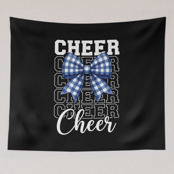 Item preview, Cheer Squad Cheerleader Girls Blue Coquette Bow Gingham T-Shirt – Cheerleader Gift, Cute Cheer Graphic Tee designed and sold by Trendably.