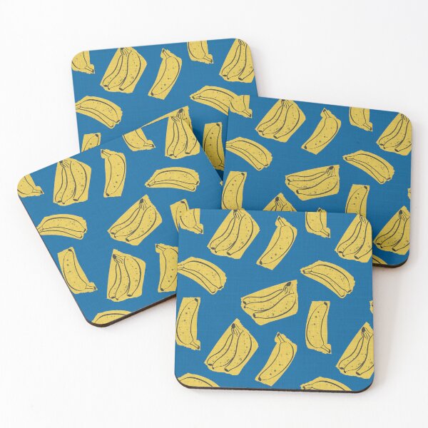 Item preview, Royal blue pop art bananas designed and sold by Anne Londez Studio.