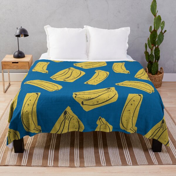 Item preview, Royal blue pop art bananas designed and sold by Anne Londez Studio.