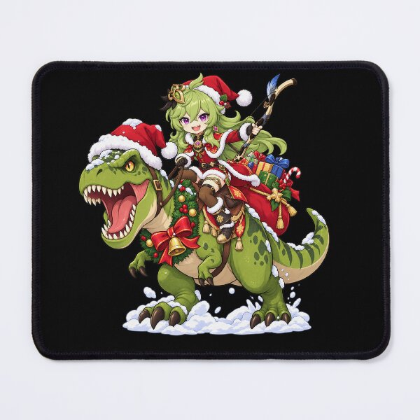 Item preview, Collei Genshin Impact Christmas T Rex Ride Chibi designed and sold by mildaclairmo.