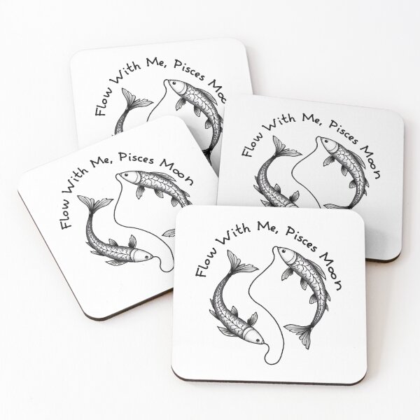 Item preview, Flow With Me, Pisces Moon - Bold Black Ink Fish Design designed and sold by Qubivibe.