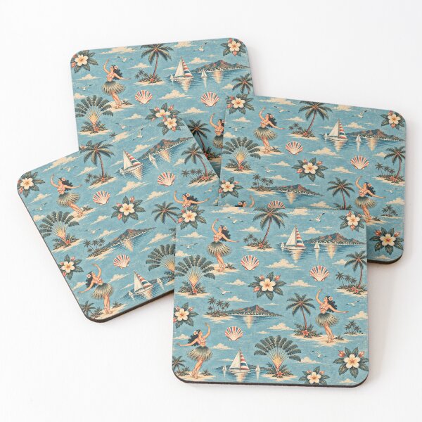 Item preview, Old Retro Hawaii – Vintage Hula & Tropical Island Pattern | +91BIRD designed and sold by Plus91BIRD.