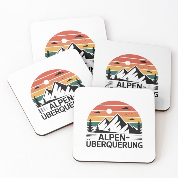 Item preview, Alpine crossing hiking retro mountain motif designed and sold by Loona97.