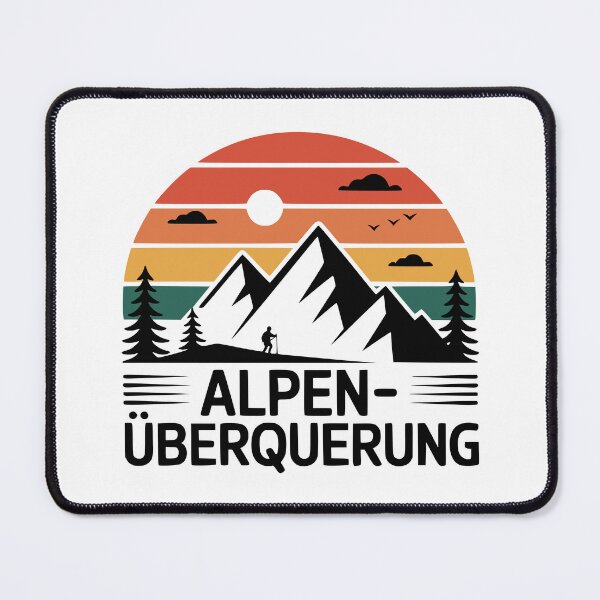 Item preview, Alpine crossing hiking retro mountain motif designed and sold by Loona97.