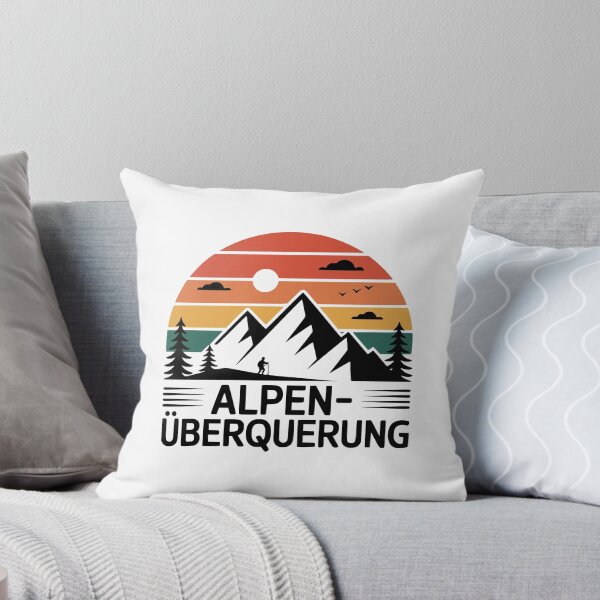 Item preview, Alpine crossing hiking retro mountain motif designed and sold by Loona97.