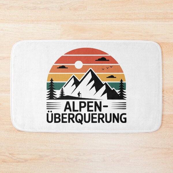 Item preview, Alpine crossing hiking retro mountain motif designed and sold by Loona97.