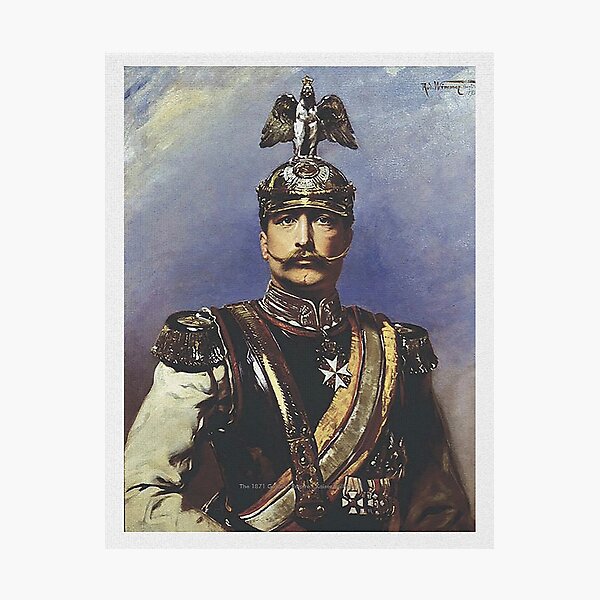 Kaiser Wilhelm II with Prussian Royal Guards helmet Photographic Print