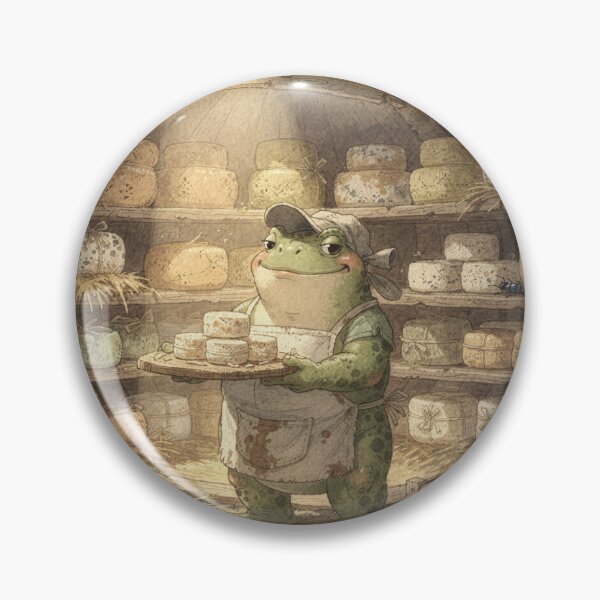 Item preview, Toad Cheesemonger Aging Wheels in a Hollow Log designed and sold by PictorialWhimsy.
