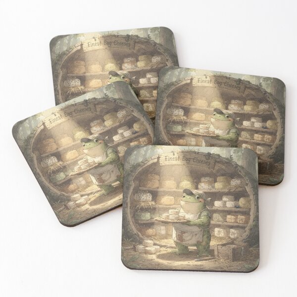 Item preview, Toad Cheesemonger Aging Wheels in a Hollow Log designed and sold by PictorialWhimsy.