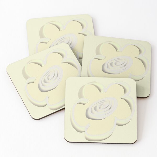 Aperçu de l'œuvre Minimalist Cream 3D Flower Pattern créée et vendue par CaramelCo.