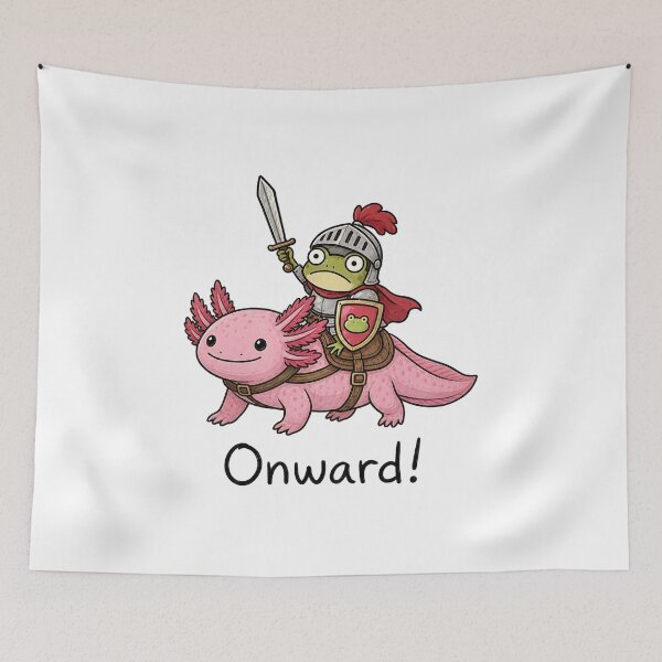 Item preview, Cute Axolotl Frog Knight Onward Medieval Fantasy  designed and sold by dschiffer12.