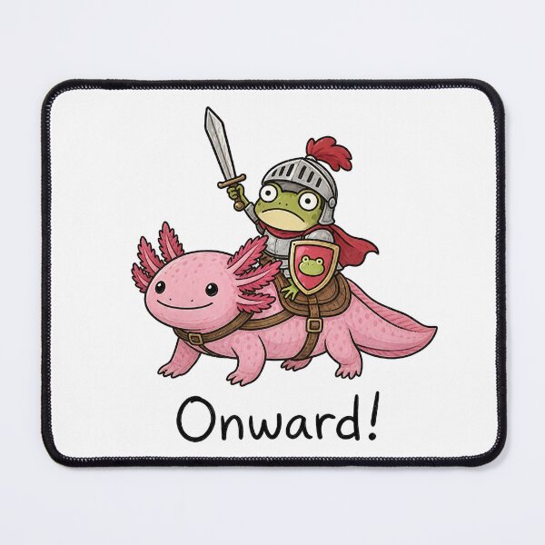 Item preview, Cute Axolotl Frog Knight Onward Medieval Fantasy  designed and sold by dschiffer12.