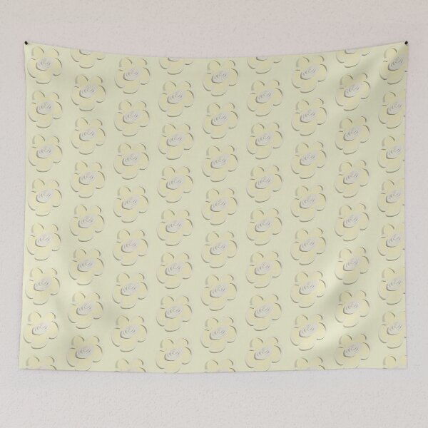 Aperçu de l'œuvre Minimalist Cream 3D Flower Pattern créée et vendue par CaramelCo.