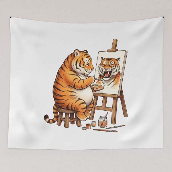 Item preview, The Potbelly Tiger's Self-Portrait designed and sold by Dhenin Studio.