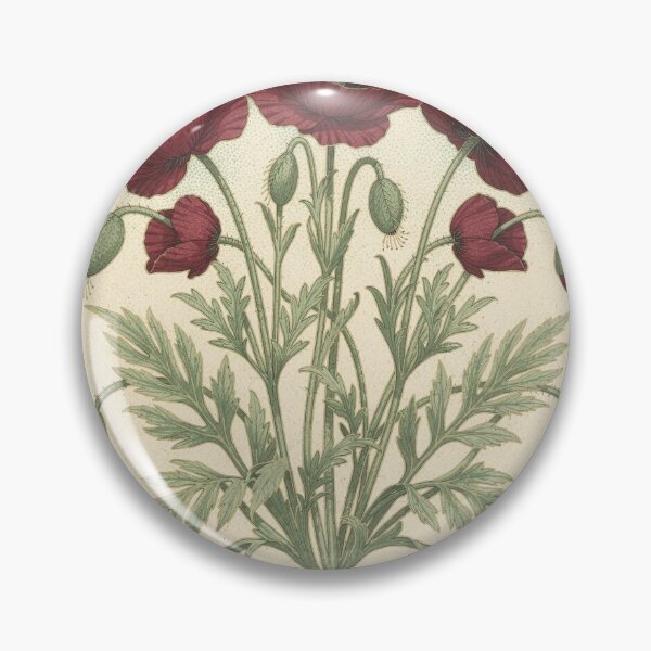 Item preview, Art Nouveau Poppy Botanical Study in Gold designed and sold by PictorialWhimsy.