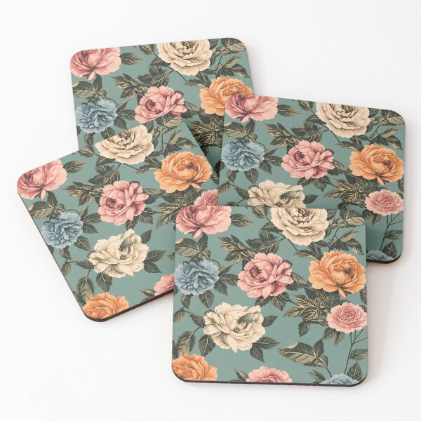 Item preview, Vintage Garden Roses Floral Pattern designed and sold by Sandy Beach Decor.