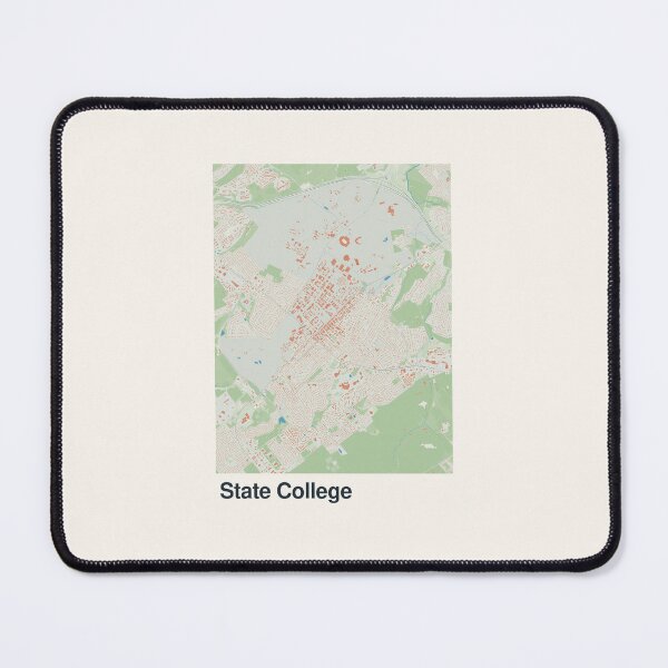 Item preview, State College Minimalistic Map Art designed and sold by MapsNerd.
