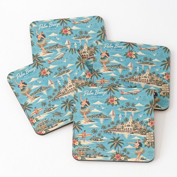 Item preview, Old Retro Hawaii – Vintage Hula & Tropical Island Pattern 2 +91BIRD designed and sold by Plus91BIRD.